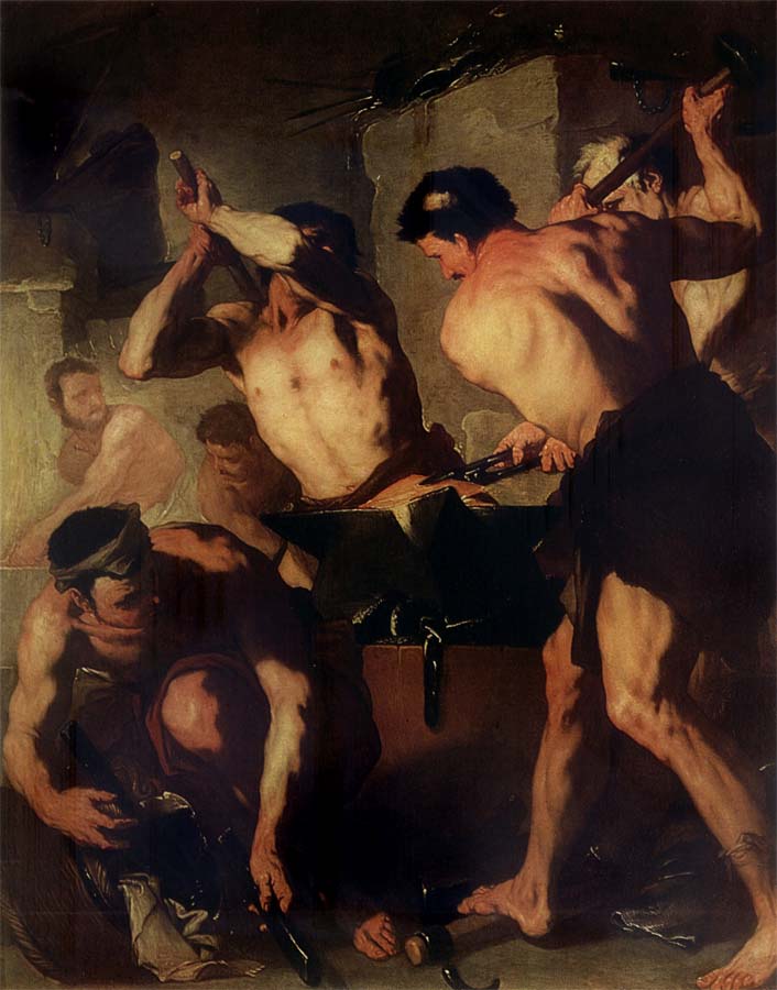 Luca  Giordano The Forge of Vulcan